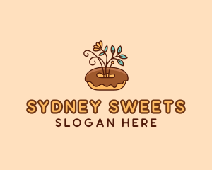 Organic Donut Dessert logo design