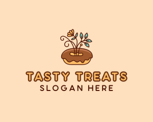 Organic Donut Dessert logo design