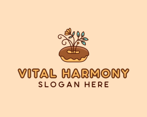 Organic Donut Dessert logo design