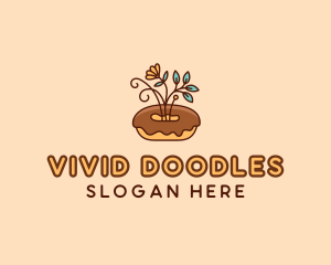 Organic Donut Dessert logo design