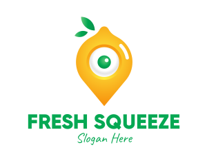 Lemon Location Pin logo design