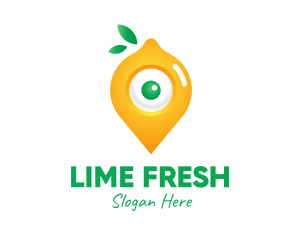 Lemon Location Pin logo design