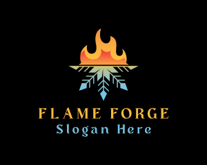 Flame Snowflake Thermal logo design