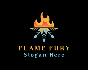 Flame Snowflake Thermal logo design