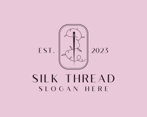 Leaf Thread Sewing Needle logo design