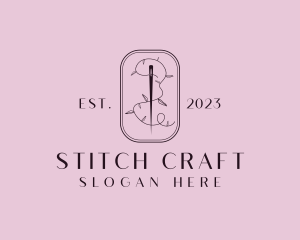 Leaf Thread Sewing Needle logo design