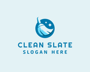 Sweeping Cleaning Broom  logo design