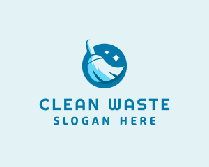 Sweeping Cleaning Broom  logo design