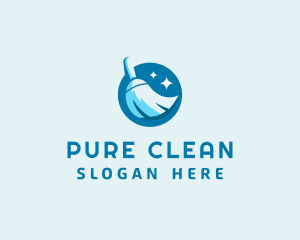 Sweeping Cleaning Broom  logo design