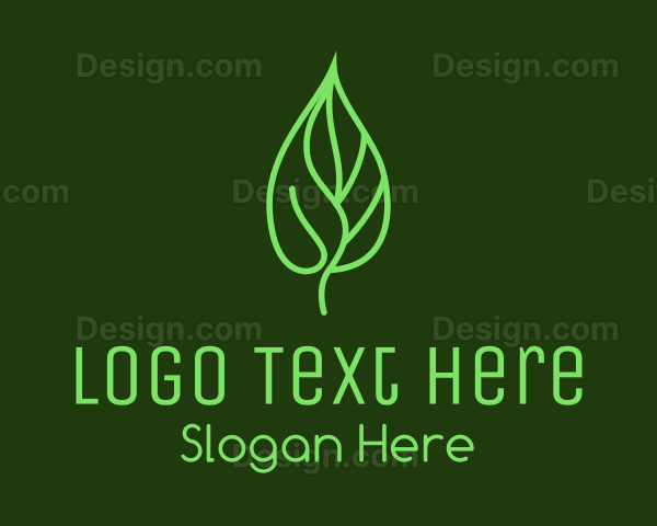 Line Art Eco Leaf Logo