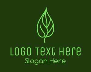Line Art Eco Leaf logo