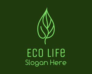 Line Art Eco Leaf logo design