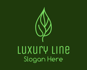 Line Art Eco Leaf logo design