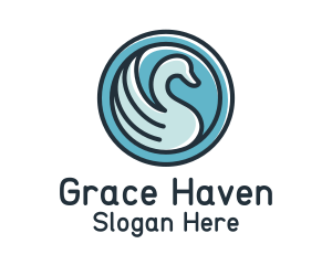 Blue Swan Badge Logo
