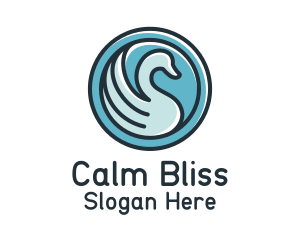 Blue Swan Badge logo design