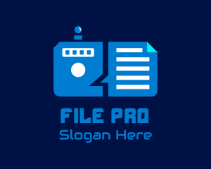 Futuristic File Manager  logo design