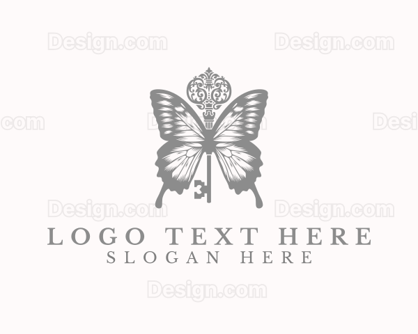 Fancy Butterfly Wings Key Logo