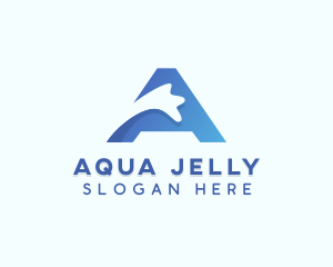 Water Splash Letter A logo design