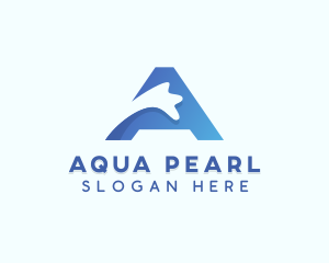 Water Splash Letter A logo design