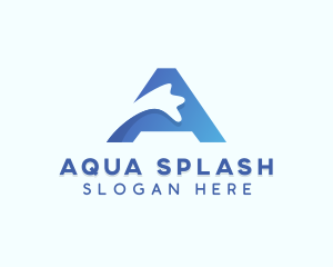 Water Splash Letter A logo