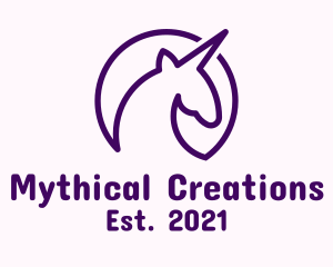 Minimalist Unicorn Avatar logo design