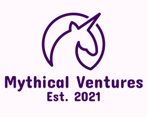 Minimalist Unicorn Avatar logo design