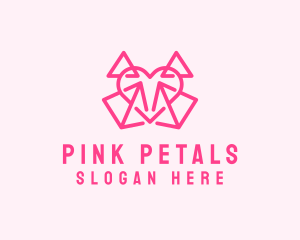 Pink Pyramid Heart logo design