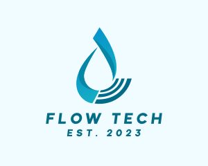 Water Fluid Droplet logo design