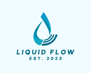 Water Fluid Droplet logo design