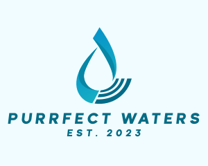 Water Fluid Droplet logo design