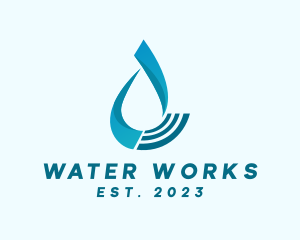 Water Fluid Droplet logo design