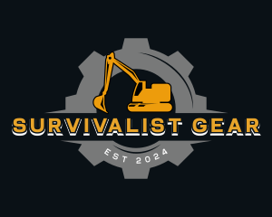 Excavator Industrial Machinery  logo design