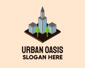 Isometric Cityscape Building logo design