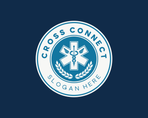 Medical Caduceus Cross logo design