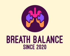 Multicolor Puzzle Respiratory Lungs logo design