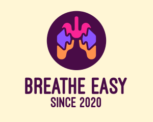 Multicolor Puzzle Respiratory Lungs logo design