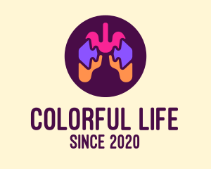 Multicolor Puzzle Respiratory Lungs logo design