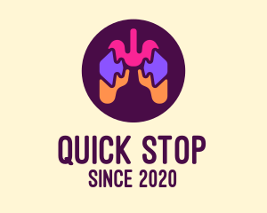 Multicolor Puzzle Respiratory Lungs logo design