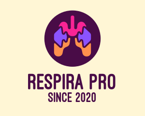 Multicolor Puzzle Respiratory Lungs logo