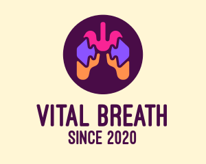 Multicolor Puzzle Respiratory Lungs logo
