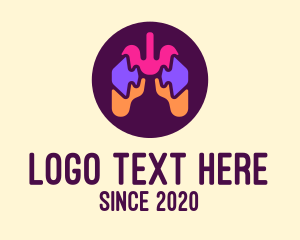 Oxygen - Multicolor Puzzle Respiratory Lungs logo design