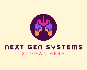 Multicolor Puzzle Respiratory Lungs logo