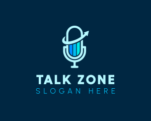 Podcast Chart Microphone logo design