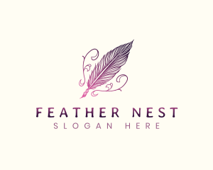 Writing  Publishing Feather logo design