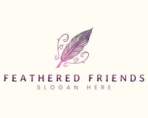 Writing  Publishing Feather logo design