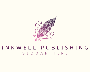 Writing  Publishing Feather logo design