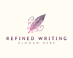 Writing  Publishing Feather logo design