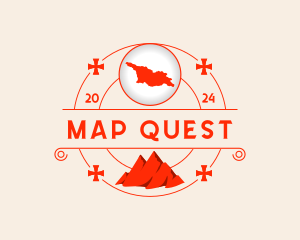 Georgia Map Mountain logo design