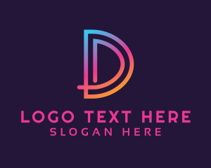 Colorful Monoline Letter D logo