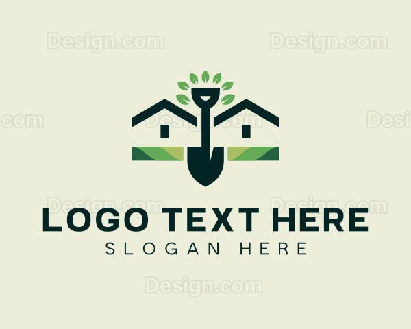 Housing Shovel Landscaper Logo